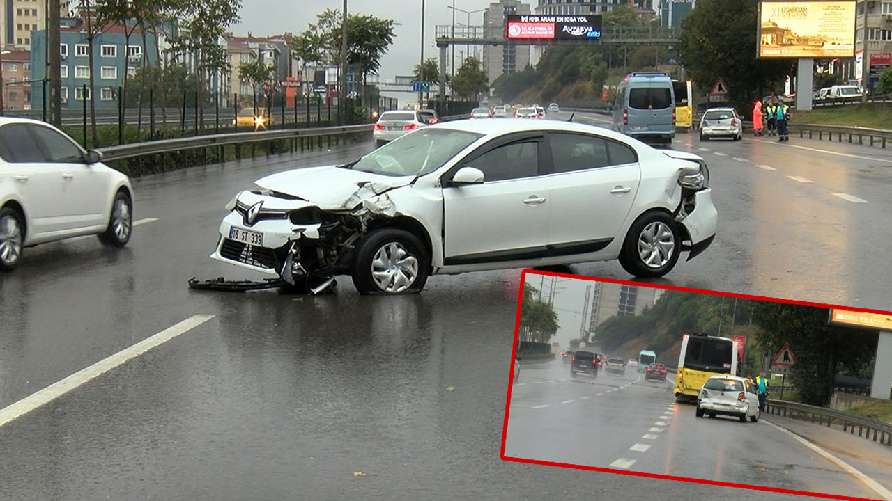 İstanbul'da yağmur yağdı kazalar peş peşe geldi