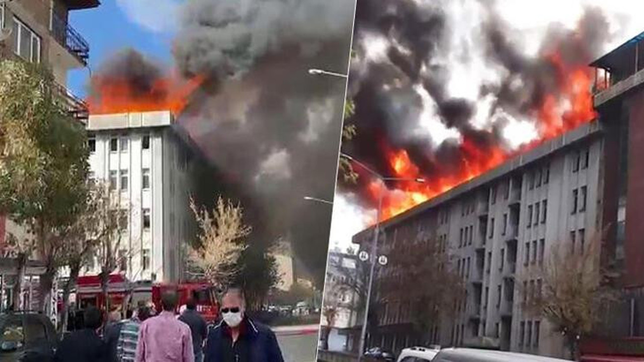 Erzurum'da İller Bankası'nın eski binasında yangın
