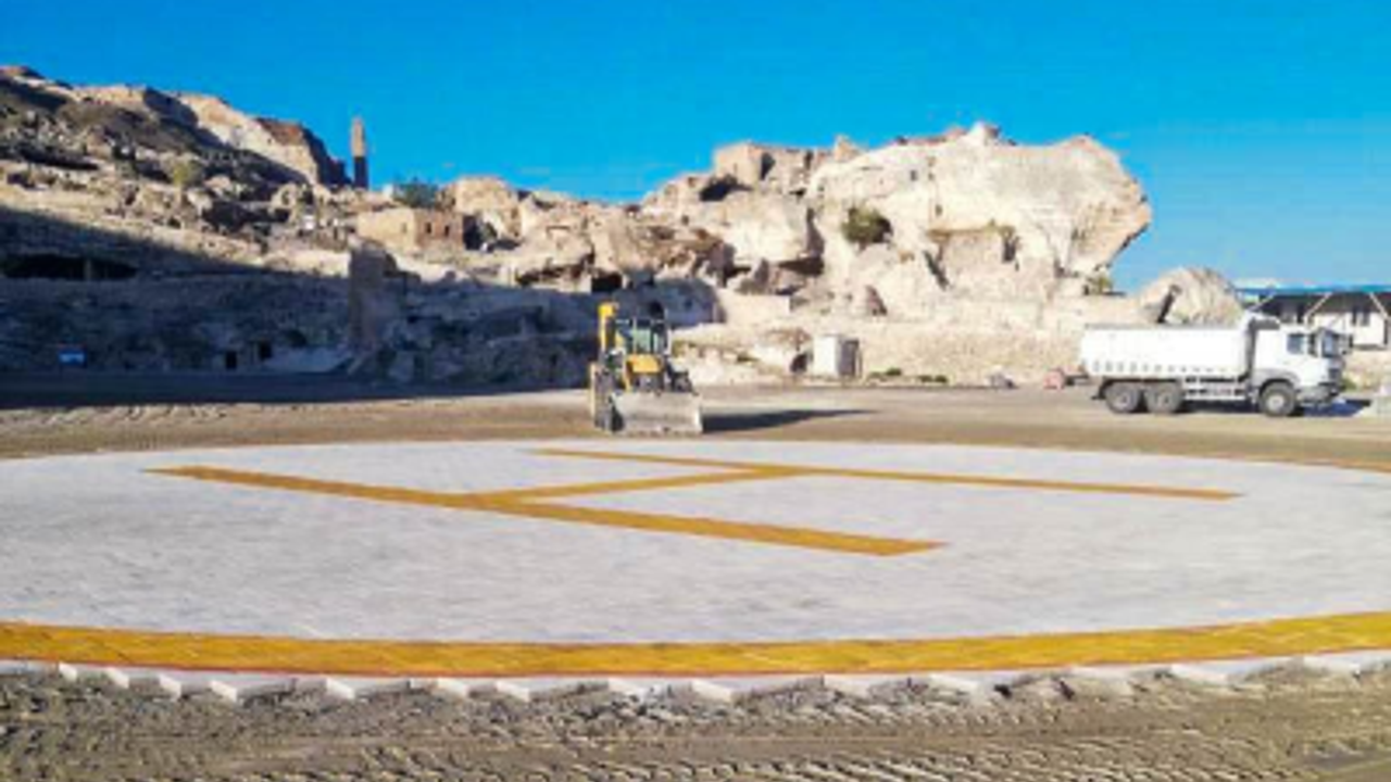 Yarın Batman’a gidecek Cumhurbaşkanı Erdoğan için helikopter pisti yapıldı