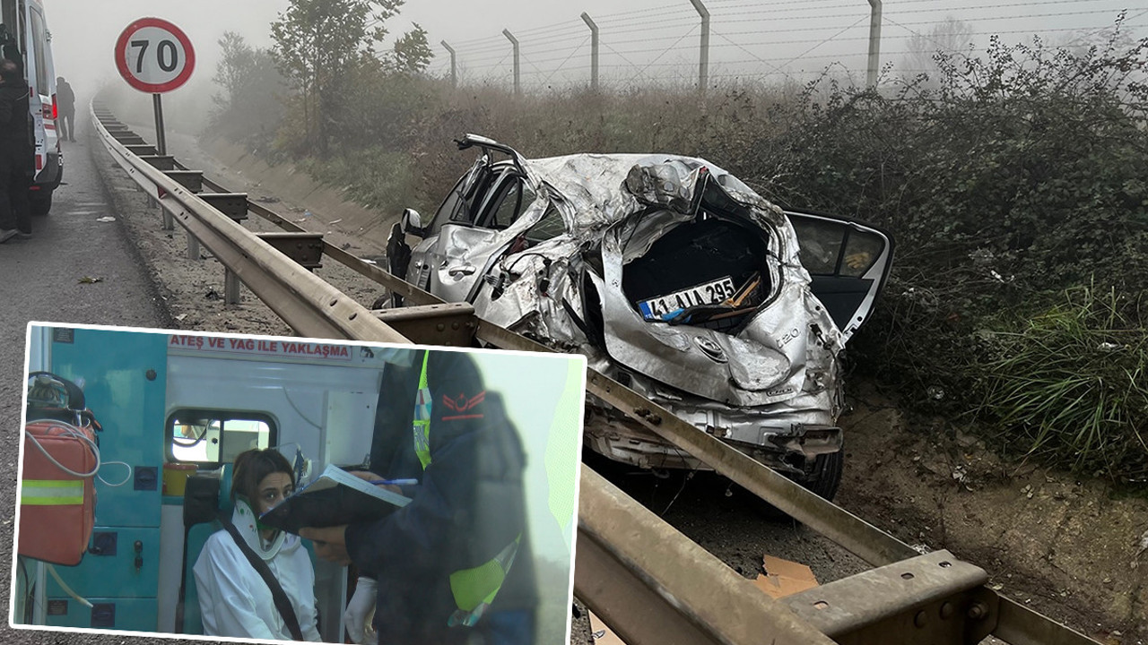 Sancaktepe'de sis kazası! Araç hurdaya döndü...