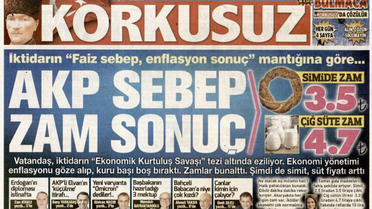 Günün en güzel manşeti Korkusuz’dan geldi