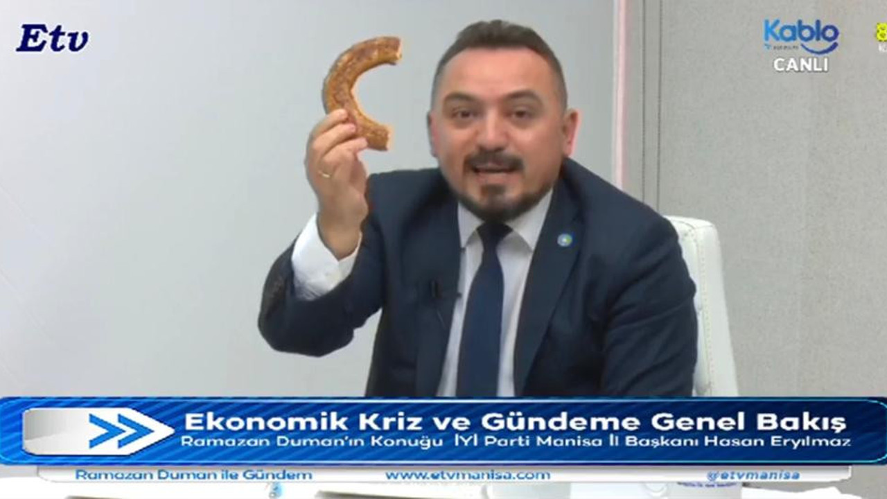 İYİ Partili Eryılmaz canlı yayında AKP'li vekil Uğur Aydemir'e patates, soğan hediye etti