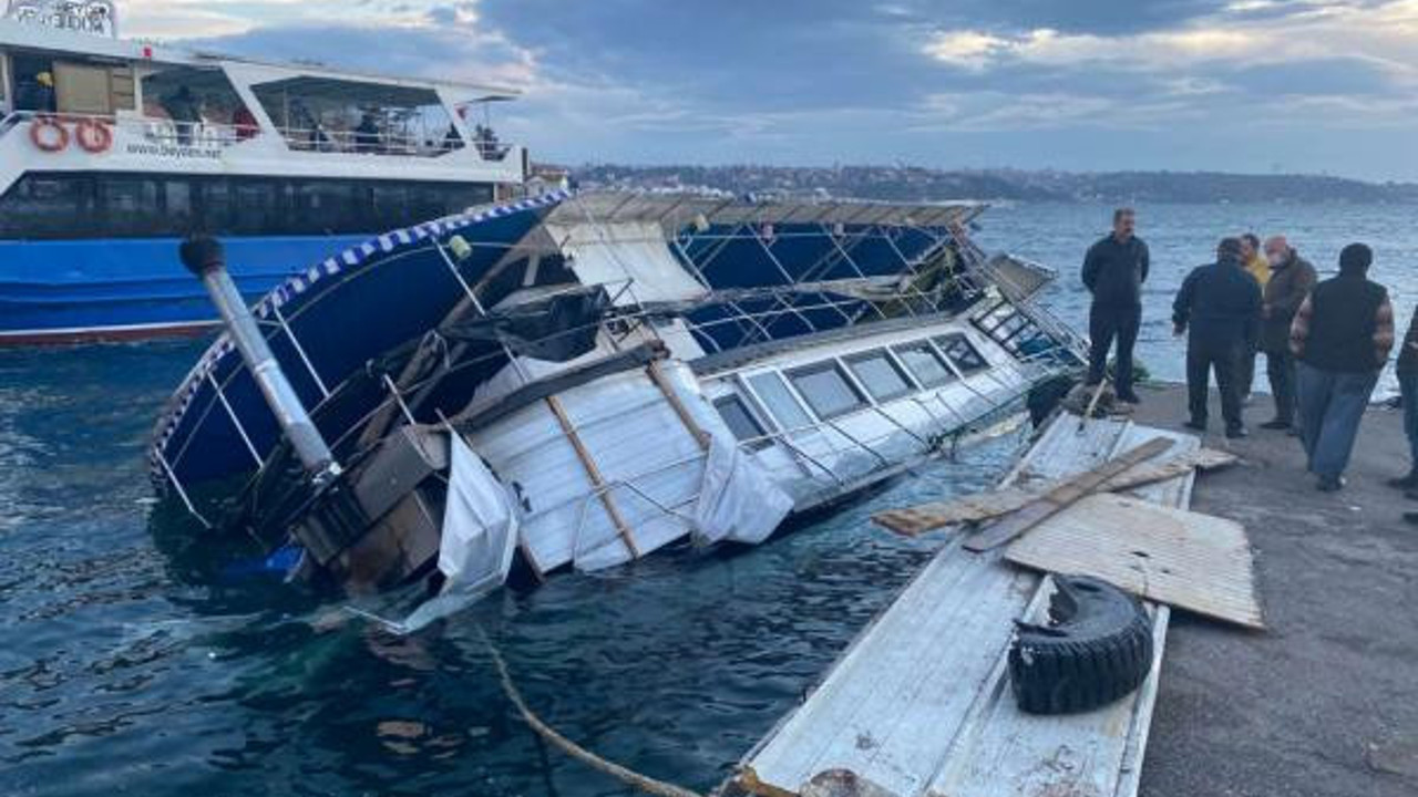 İstanbul'da lodos tekne batırdı