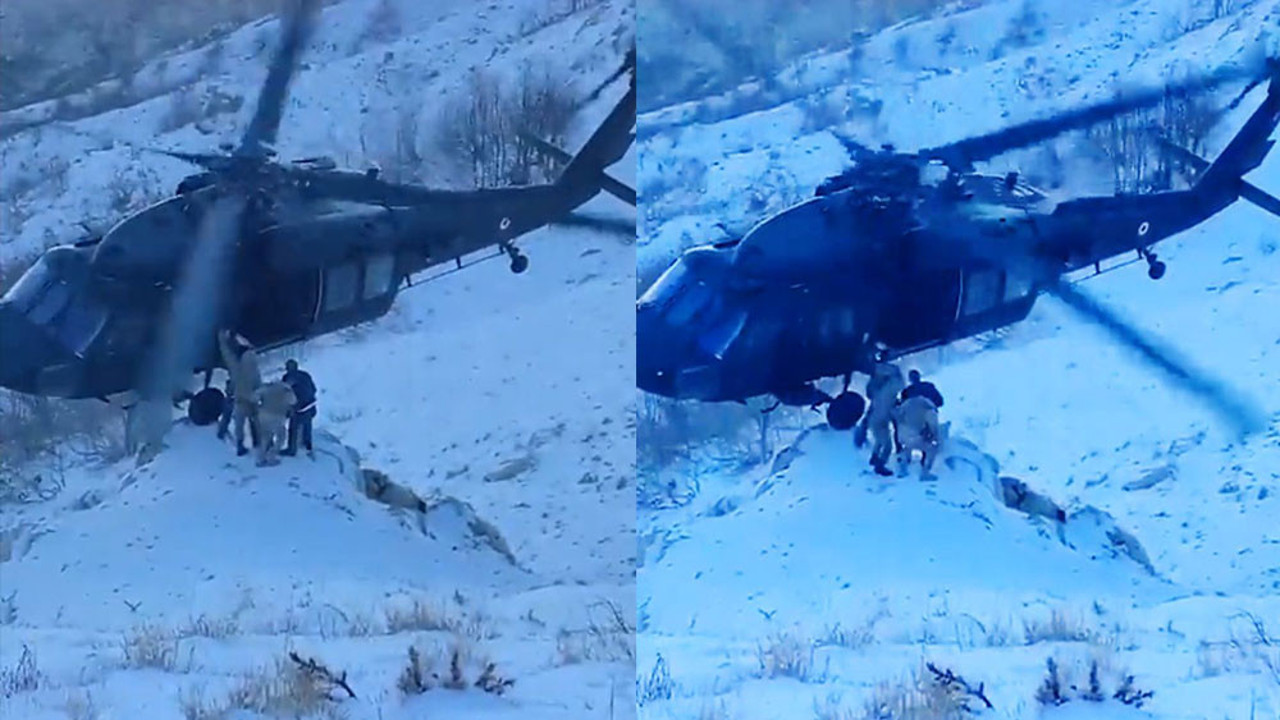 Yaralanan askerin tahliyesi böyle yapıldı