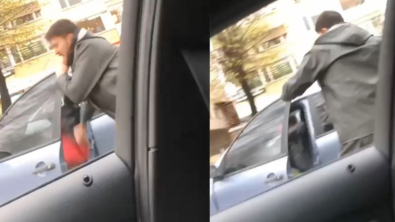 Trafikte kasklı dehşet