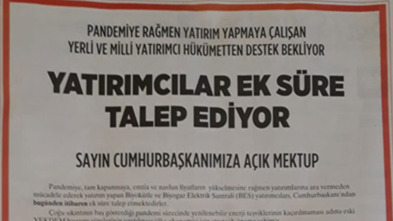 Dolar ve Euro yükselince yerli ve milli yatırımcılar Erdoğan'a mektup yazdı! Sabah Gazetesi tam sayfa yayınladı