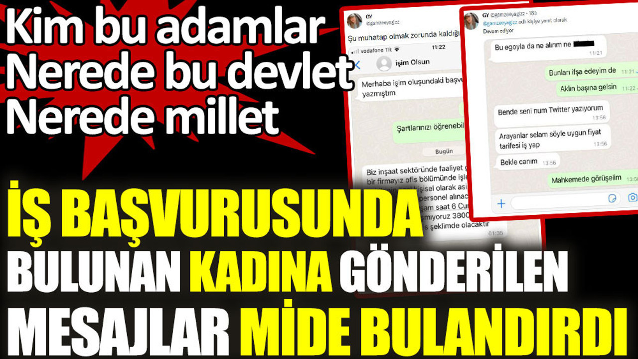 İş başvurusunda bulunan kadına gönderilen mesajlar mide bulandırdı