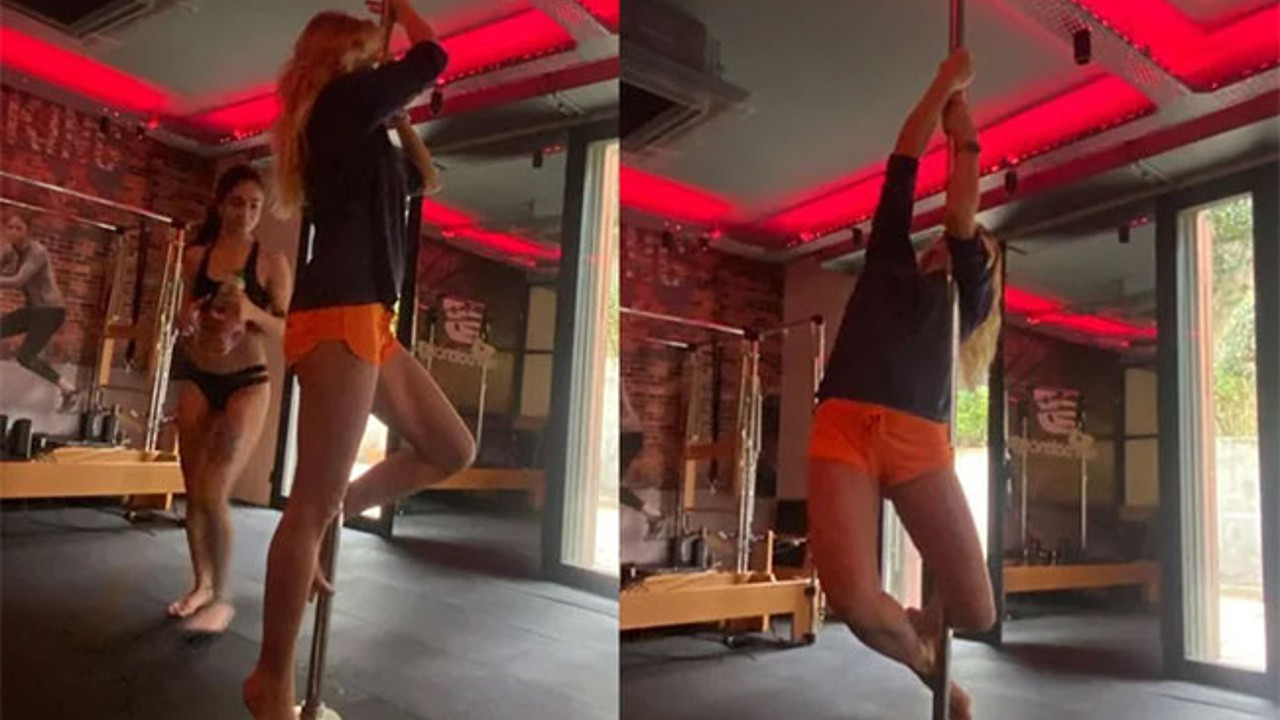 Mazhar Alanson'un 58 yaşındaki eşi Biricik Suden'den direk dansı şovu