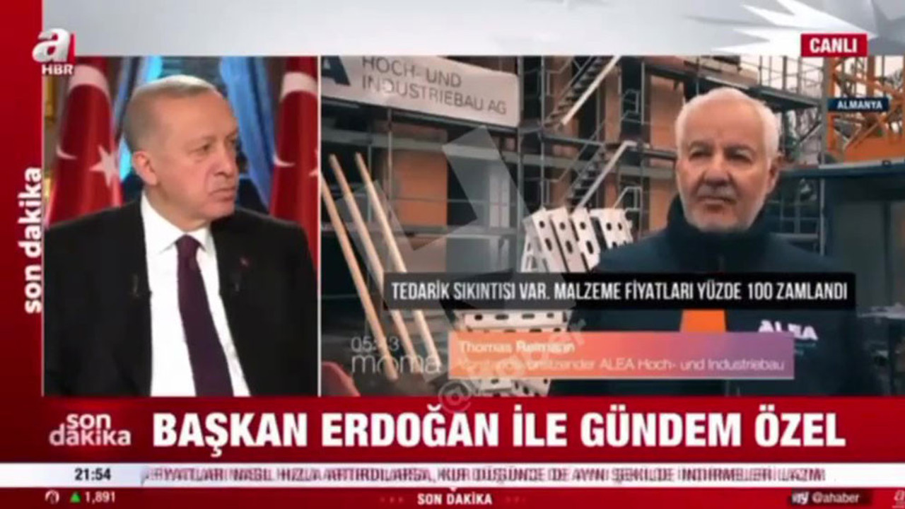 Erdoğan A Haber canlı yayınında Almanya’nın Batışı belgeselini izledi