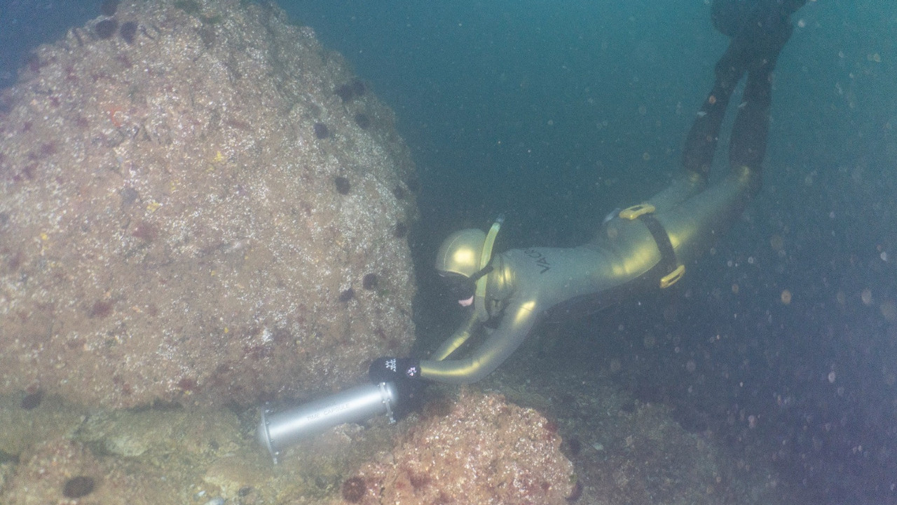 Tek nefeste 50 metreye tüpsüz dalarak rekor kırdı: İstanbul Boğazı'na zaman kapsülü bıraktı