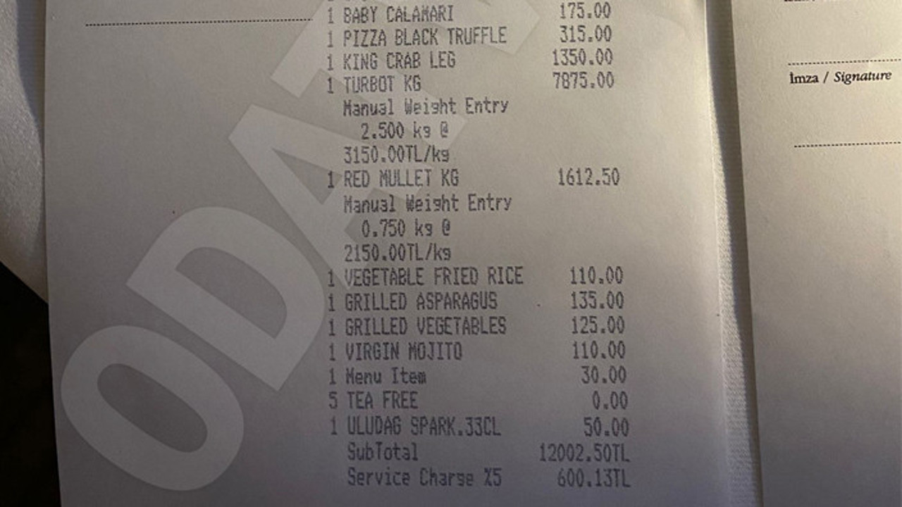 Saray bu adisyonu konuşuyor. Ultra lüks restoranda kimin lüpür lüpür götürdüğü ortaya çıktı