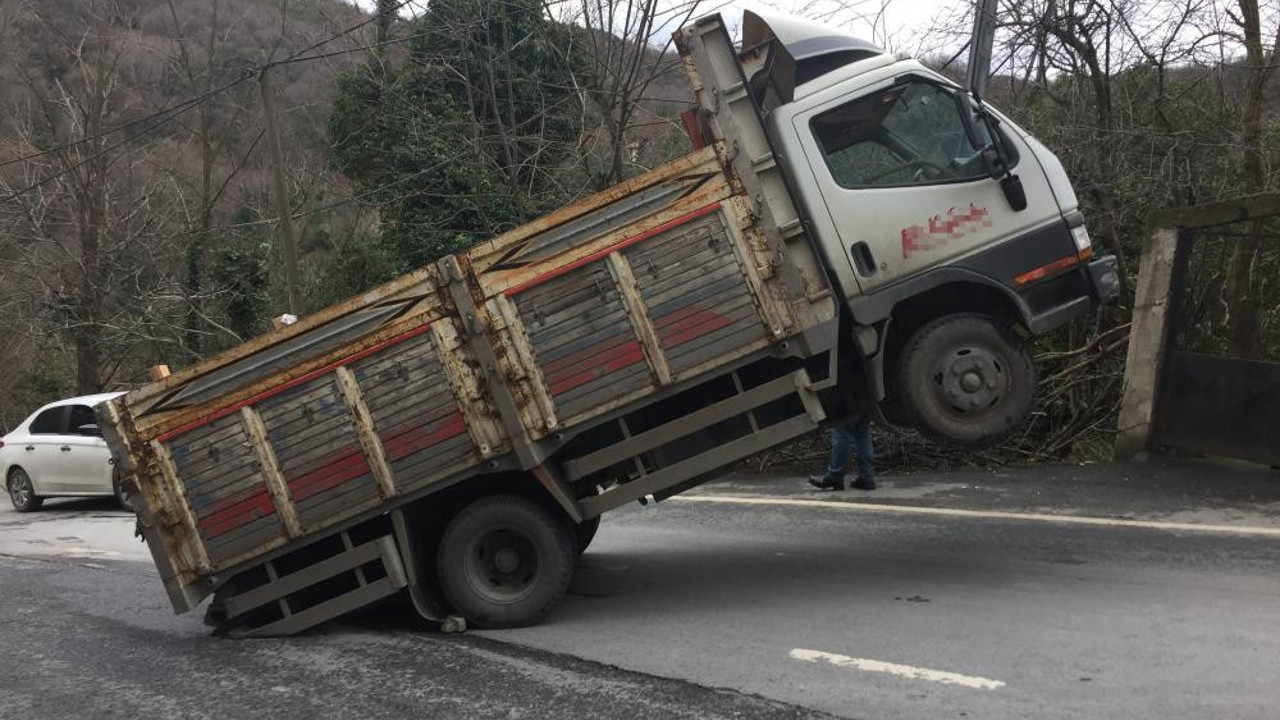 Kamyon at gibi şaha kalktı
