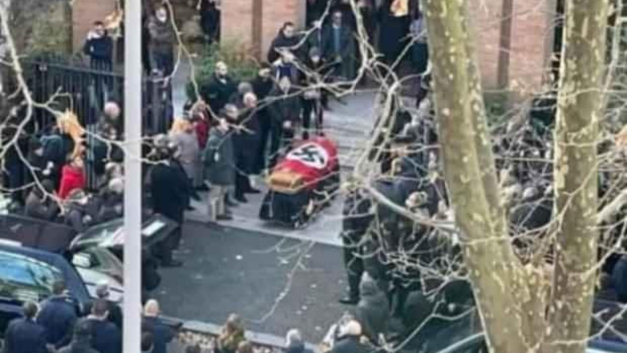 Cenazede Nazi bayrağı açanlara operasyon