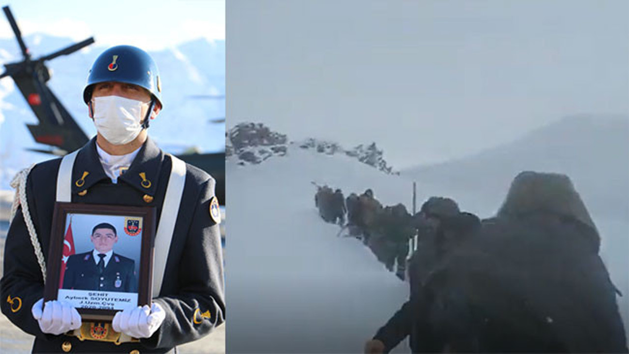 Kahraman Ayberk Soyutemiz bu şartlar altında vatanı koruyordu! Şehidin cenazesini almak için küreklerle yola çıktılar