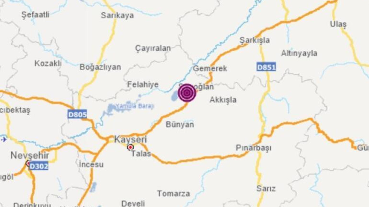 Kayseri'de 4,9'luk depremin ardından 20 artçı sarsıntı oluştu