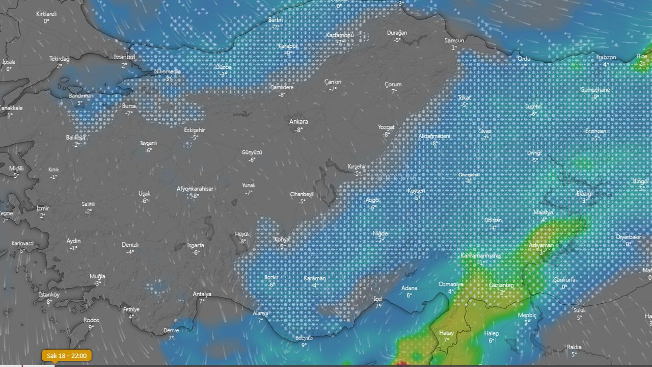 Ünlü meteoroloji sitesi kar için saat verdi bu akşam başlıyor