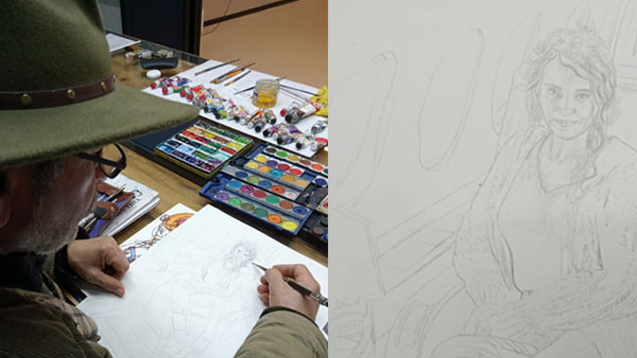 Ressam İsmet Bilen'in eserlerine Galataport'ta yoğun ilgi