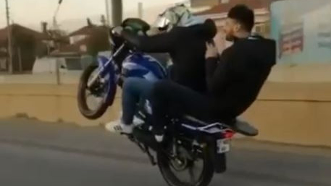 Genç sürücüye tek teker cezası