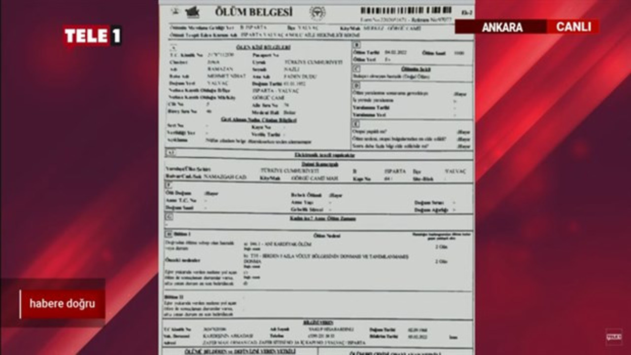 Isparta’da soğuktan donmuştu...Kalp krizi nedeniyle öldüğü açıklanmıştı. Ölüm belgesi ortaya çıktı