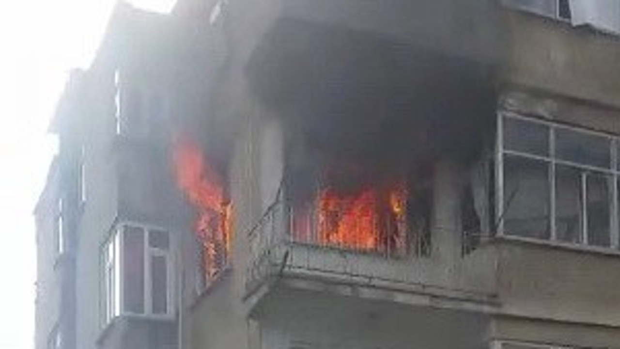 Alevler daireden fışkırdı