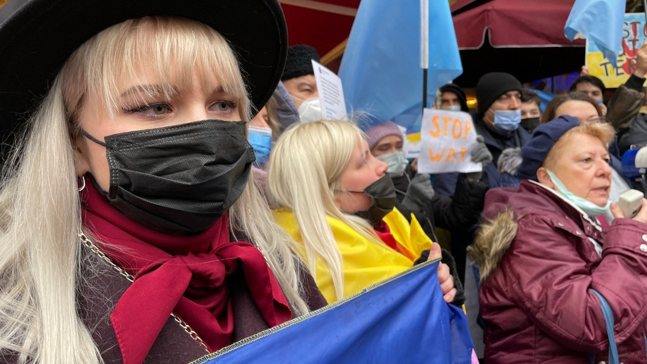 Ukraynalılardan İstanbul’da protesto gösterisi