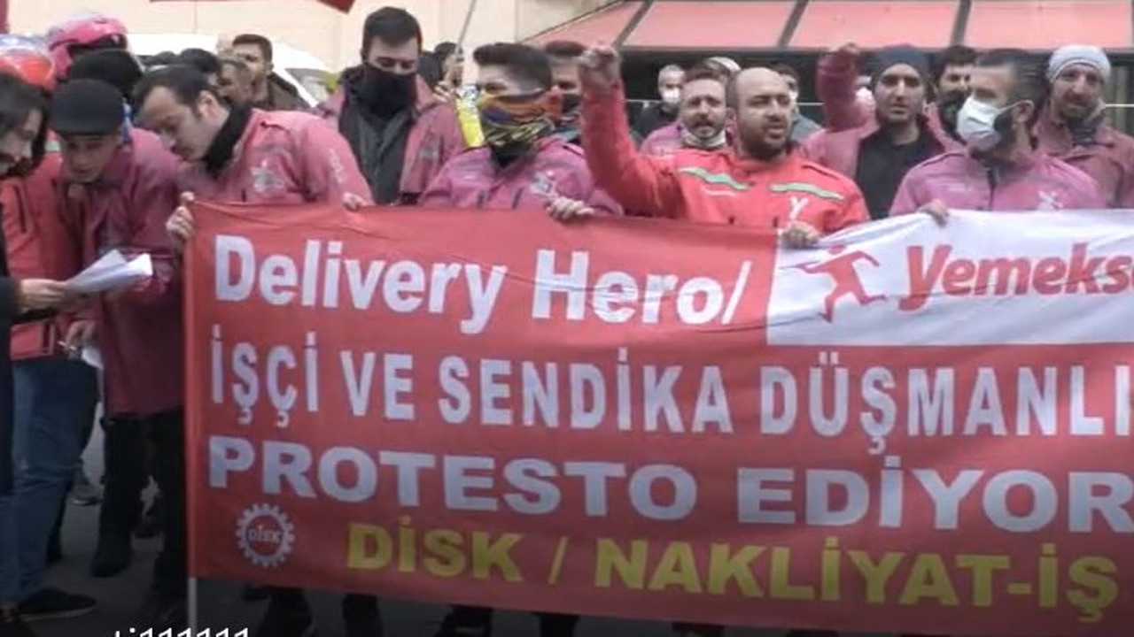 Yemek sepeti kuryelerinden eylem