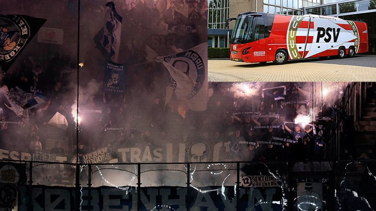 PSV'den Kopenhag taraftarlarına inanılmaz otobüs tuzağı! Böylesi ne görüldü ne duyuldu