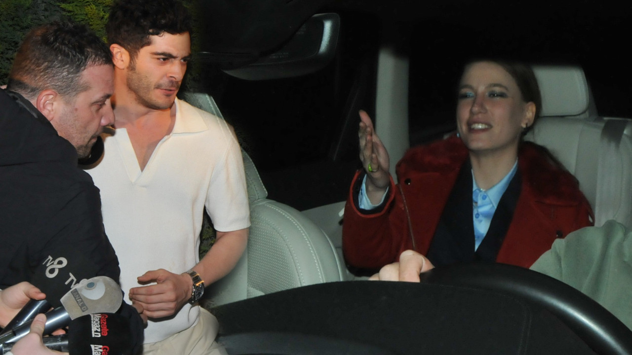 Serenay Sarıkaya ve Burak Deniz 'Şahmeran’ı kutlayıp kaçtı!