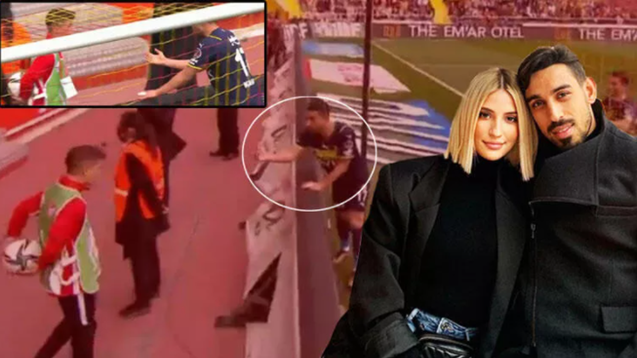 Top toplayıcı çocuk Fenerbahçeli İrfan Can'a topu vermedi. İrfan'ın sevinci kursağında kaldı