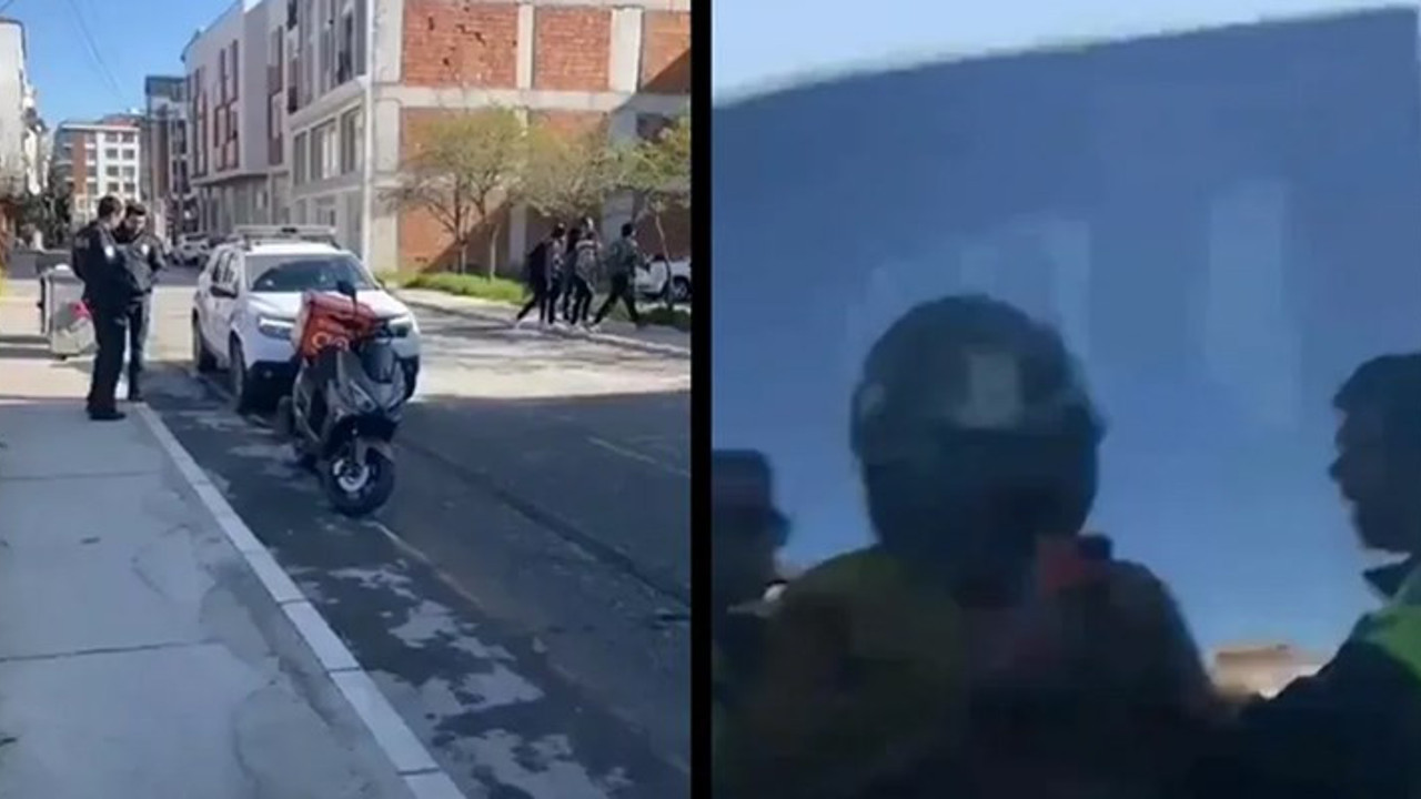 Polisten kuryeye şoke eden tehdit. ''Beynine sıkarım''