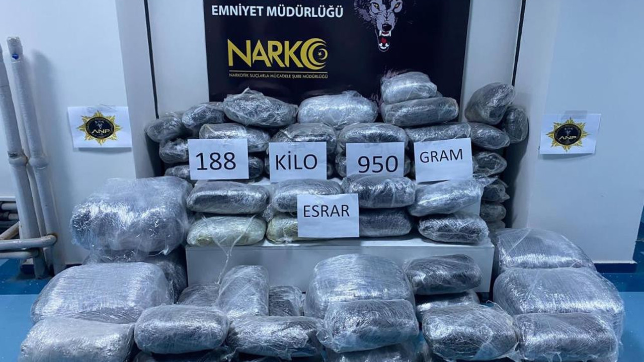 188 kilo esrar ele geçirildi