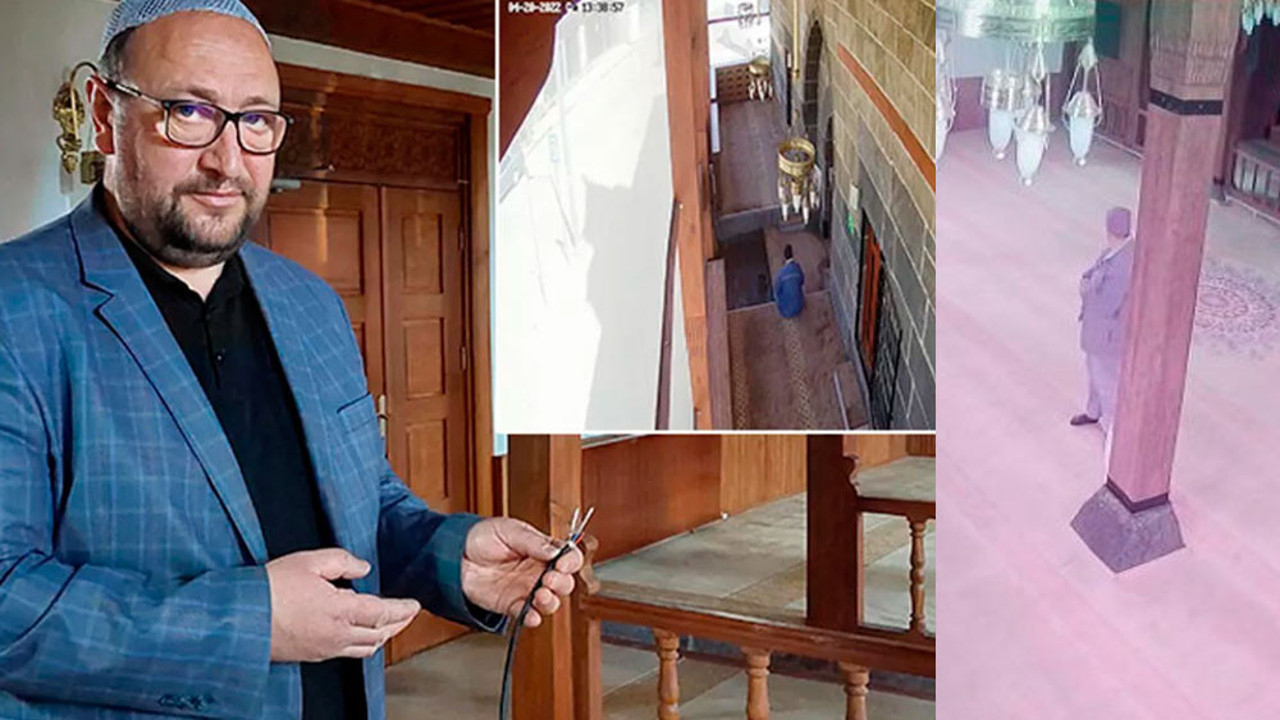 Namaz kılmak için camiye girdi, mikrofon çalarak çıktı