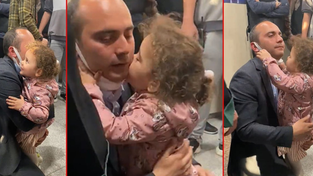 Gezi davasında 18 yıl hapis cezası verilen Tayfun Kahraman kızı ile vedalaştı