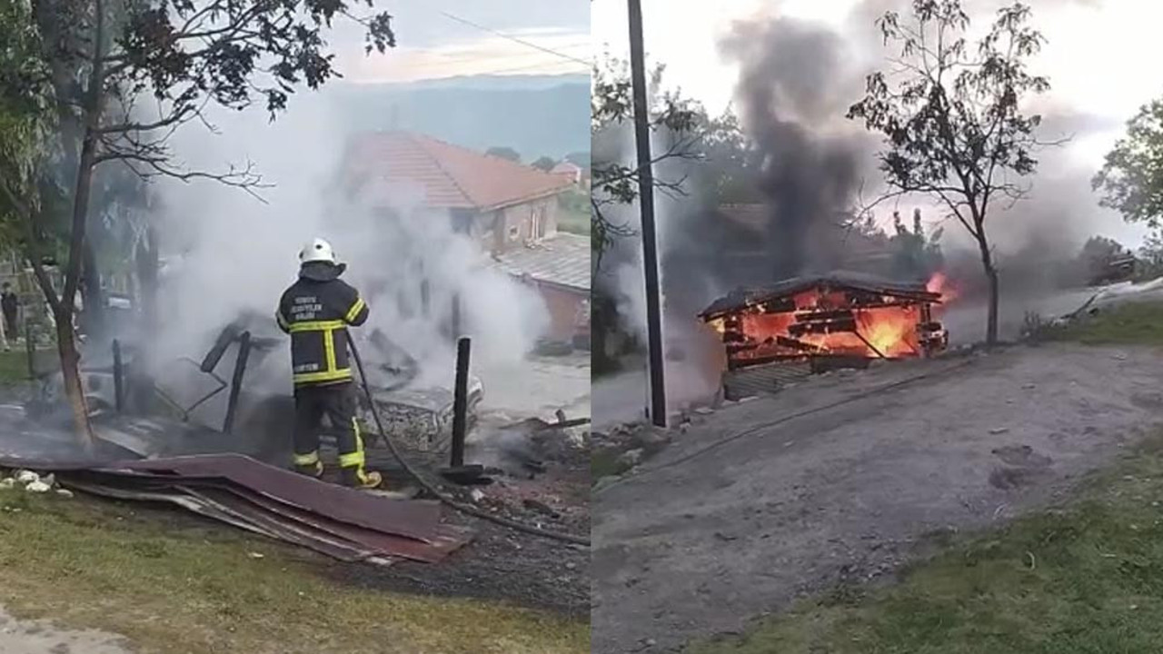 Ahşap garaj yandı! Otomobil küle döndü…