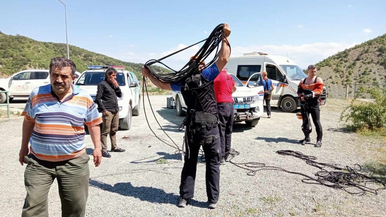 Baraja düşerek mahsur kalan karaca kurtarıldı