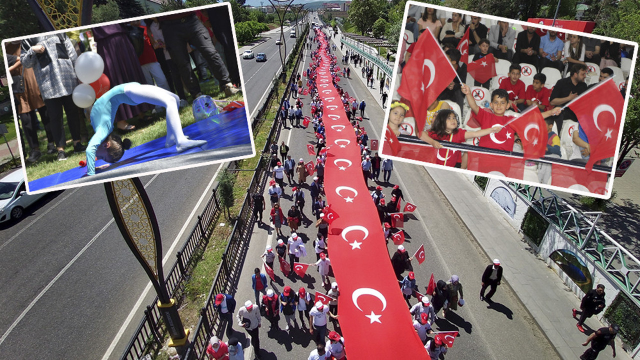 Doğu ve Güneydoğu'da 19 Mayıs coşkusu! 200 metrelik bayrakla yürüdüler...