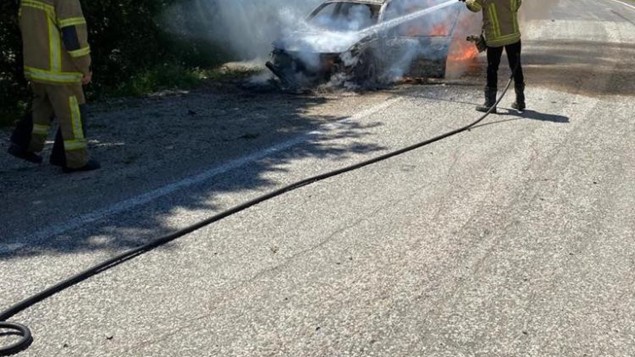 Otomobil ve TIR alev alev yandı