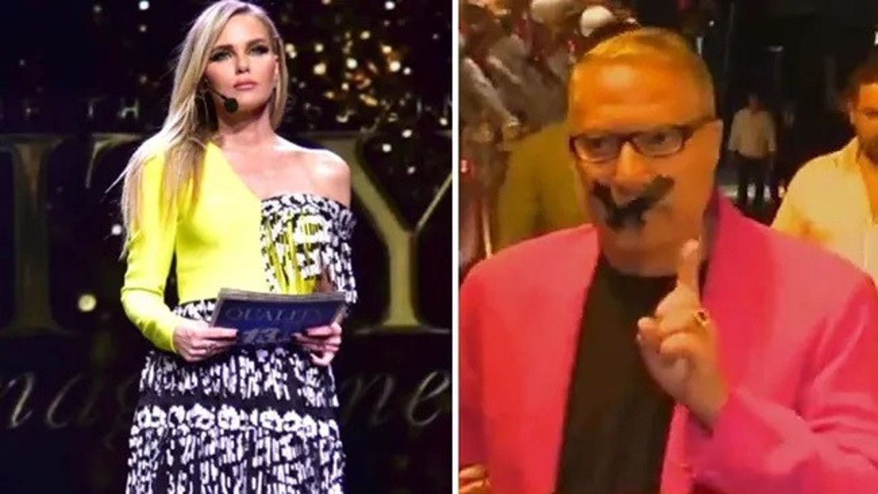 Mehmet Ali Erbil, konuşmamak için ağzını bantladı