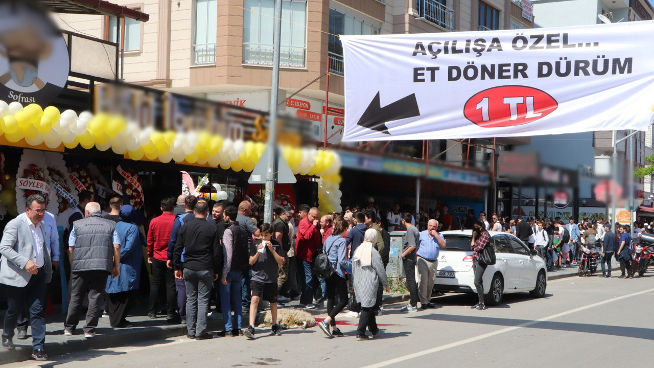 Samsun'da 1 TL’lik döner izdihamı