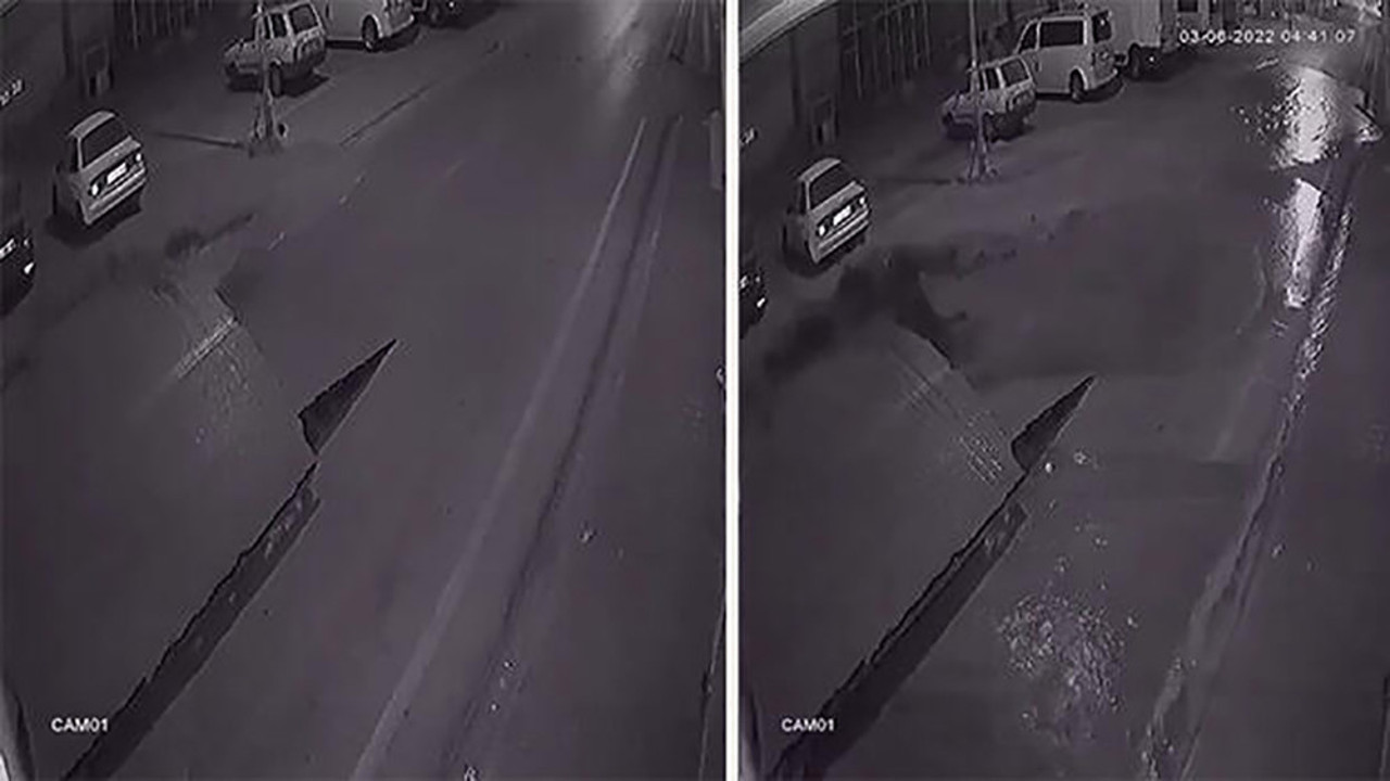 Yol karpuz gibi yarıldı, içinden çıkanlar caddeyi kapladı! İzleyenlerin tüyleri diken diken oldu…