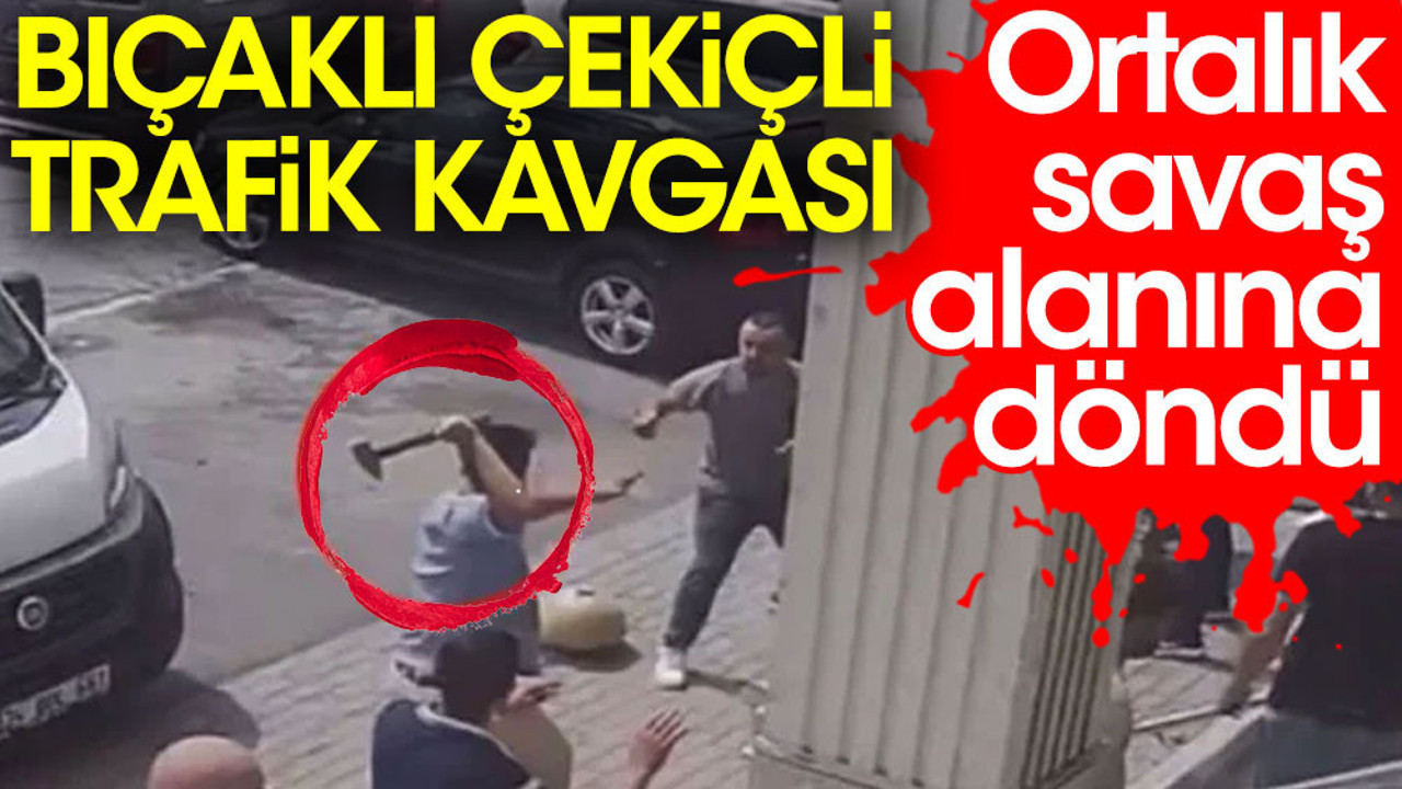 Güngören'de bıçaklı çekiçli trafik kavgası. Ortalık savaş alanına döndü
