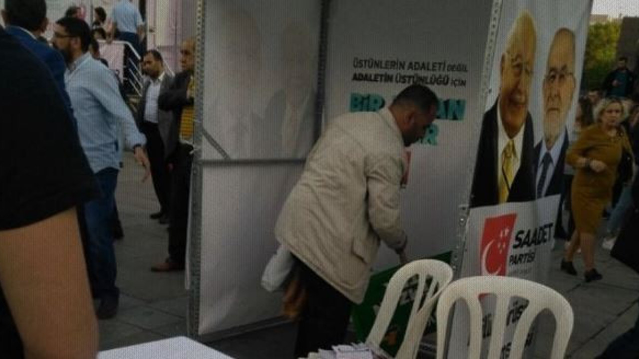 AKP’li belediye başkan yardımcısı Kasım Bulan ve adamlarından Saadet Partisi standına saldırı