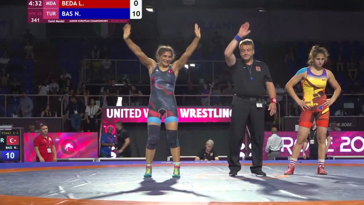 Milli güreşçimiz Nesrin Avrupa Şampiyonu oldu