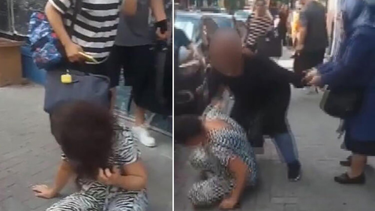 Kadından kadına AIDS dayağı. Adım adım takip etti. Sokak ortasında dövüp yerde sürükledi