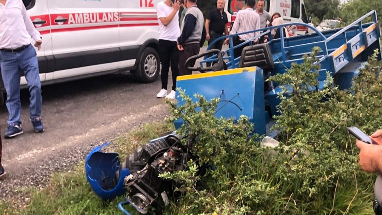 Zonguldak'ta tarım aracı devrildi: 1 ölü, 6 yaralı
