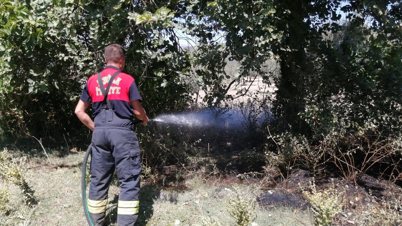 Muğla'da otluk alanda yangın çıktı (24 Temmuz 2022)