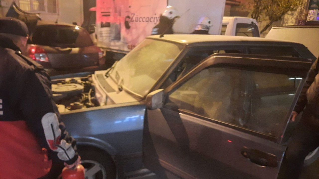 LPG'li otomobil bir anda alev aldı