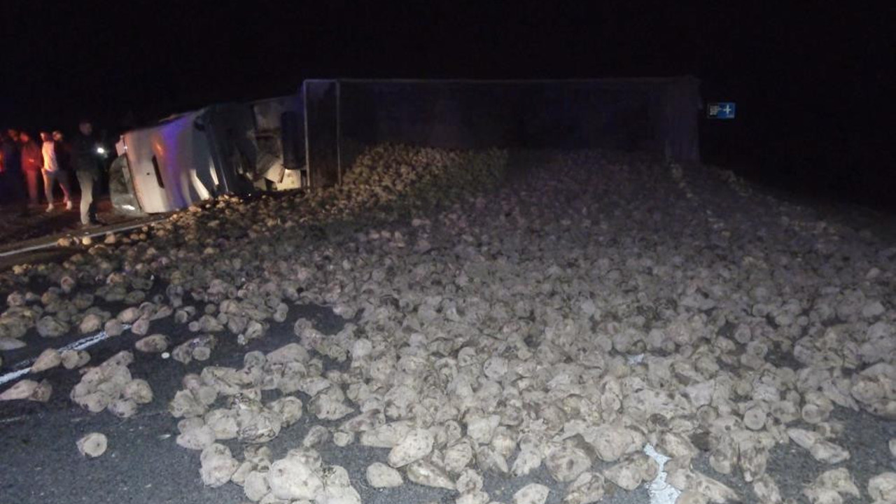 Karayolunu tarlaya çeviren kaza