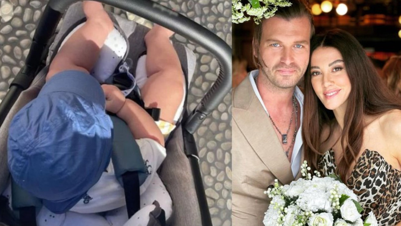 Kıvanç Tatlıtuğ, oğlu Kurt Efe ile oyun oynarken, bir yandan da baba olmanın tadını çıkarıyor.