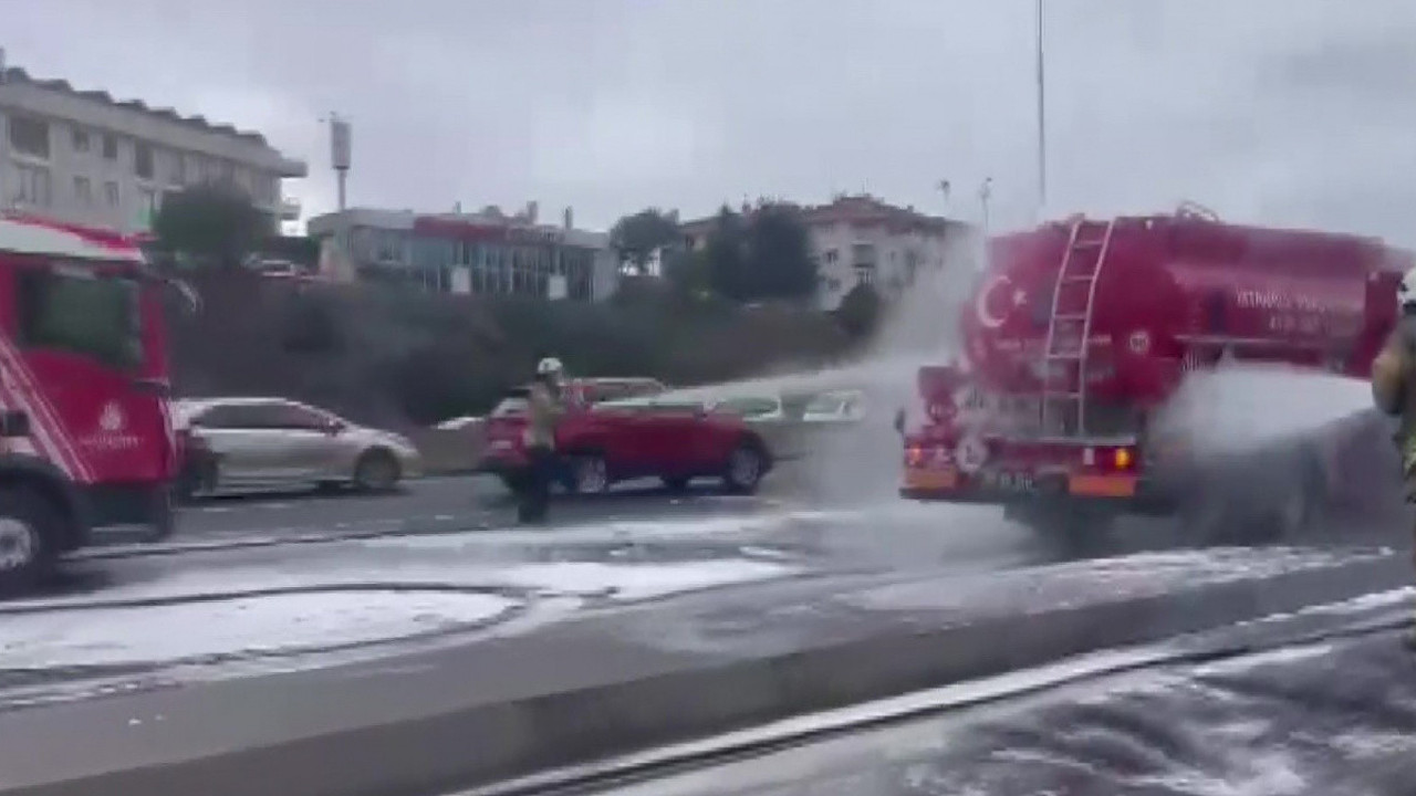 İBB'nin atık yağ taşıma tankerinde korkutan yangın